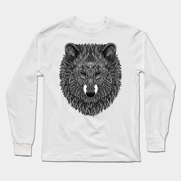 Gray Wolf Long Sleeve T-Shirt by ArtLovePassion